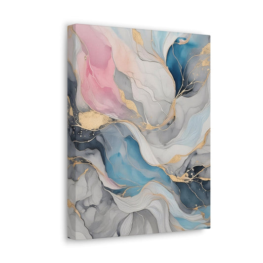 Canvas Wall Art Decor - Marble Cloud of Grey Pink Blue 63389-1