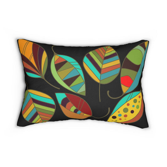 Decorative Lumbar Throw Pillow - Autumn Color Leaves-1