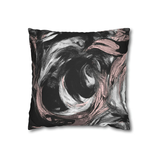 Decorative Throw Pillow Cover - Black Pink White Abstract Pattern-1