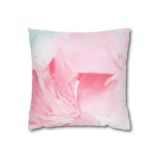 Decorative Throw Pillow Cover - Peaceful Pink Flower Bloom-1