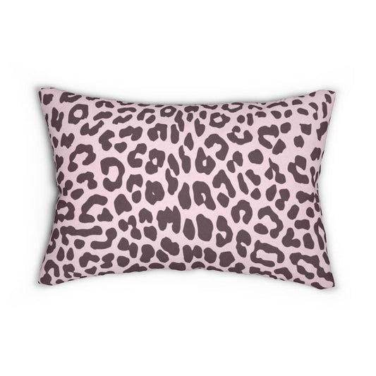 Decorative Lumbar Throw Pillow - Leopard - Pink/black-1