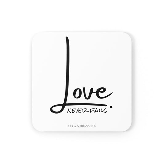 Handcrafted Square Coaster Set of 4 - Love Never Fails-1