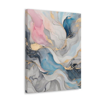 Canvas Wall Art Decor - Marble Cloud of Grey Pink Blue 63389-0
