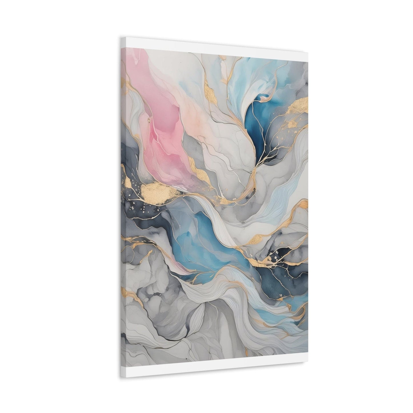 Canvas Wall Art Decor - Marble Cloud of Grey Pink Blue 63389-3
