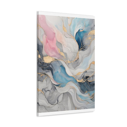 Canvas Wall Art Decor - Marble Cloud of Grey Pink Blue 63389-3