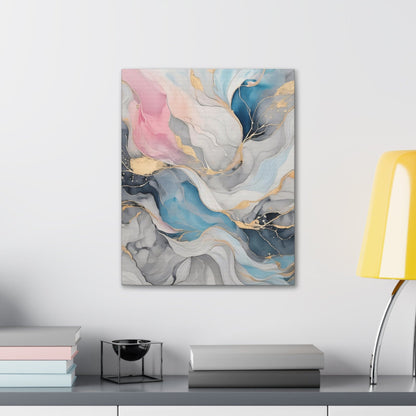 Canvas Wall Art Decor - Marble Cloud of Grey Pink Blue 63389-4